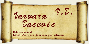 Varvara Dačević vizit kartica